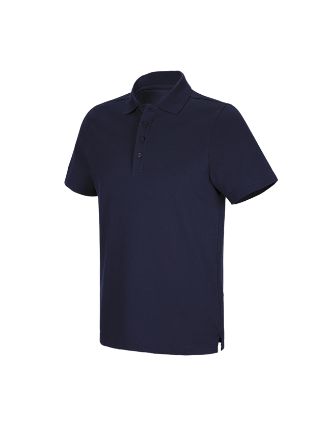 Shirts & Co.: e.s. Funktions Polo-Shirt poly cotton + dunkelblau