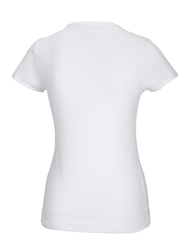 Shirts & Co.: e.s. Funktions T-Shirt poly cotton, Damen + weiß 1