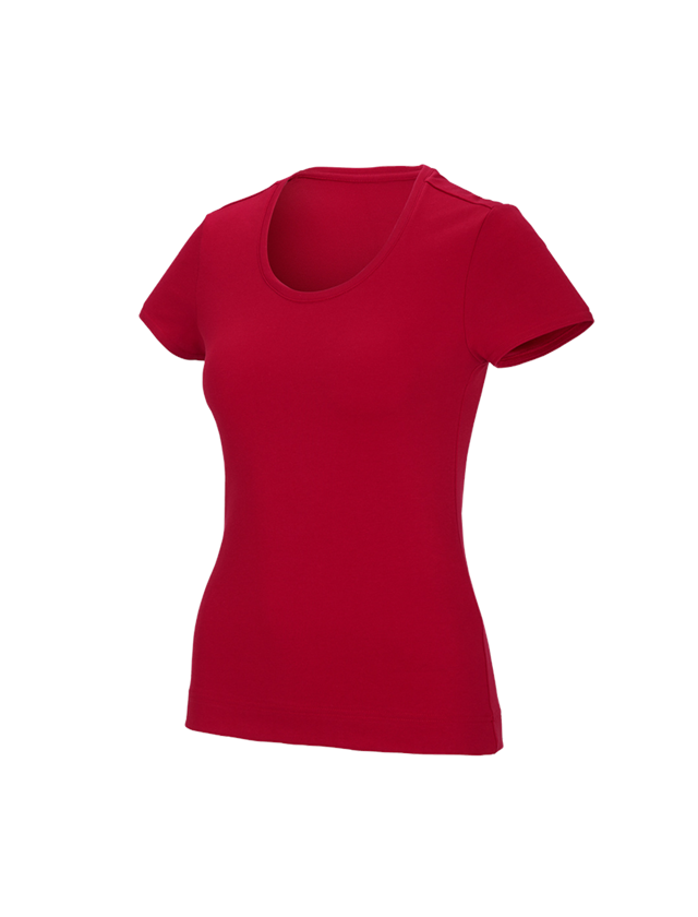 Shirts & Co.: e.s. Funktions T-Shirt poly cotton, Damen + feuerrot