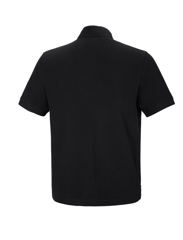 Shirts & Co.: e.s. Polo-Shirt cotton Mandarin + schwarz 1