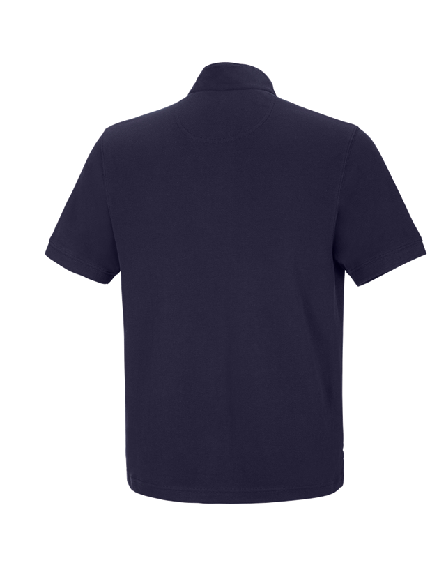 Themen: e.s. Polo-Shirt cotton Mandarin + dunkelblau 1