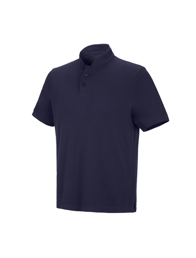 Themen: e.s. Polo-Shirt cotton Mandarin + dunkelblau