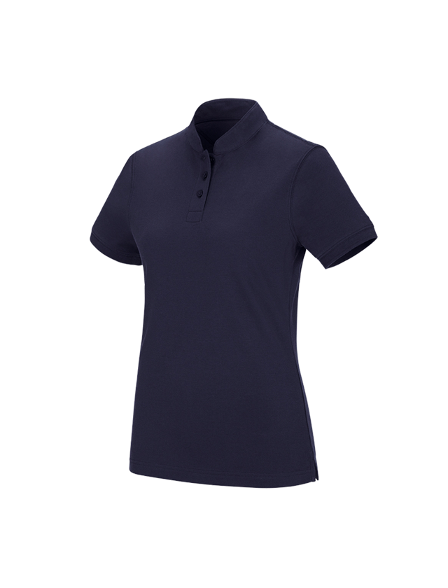 Shirts, Pullover & more: e.s. Polo shirt cotton Mandarin, ladies' + navy