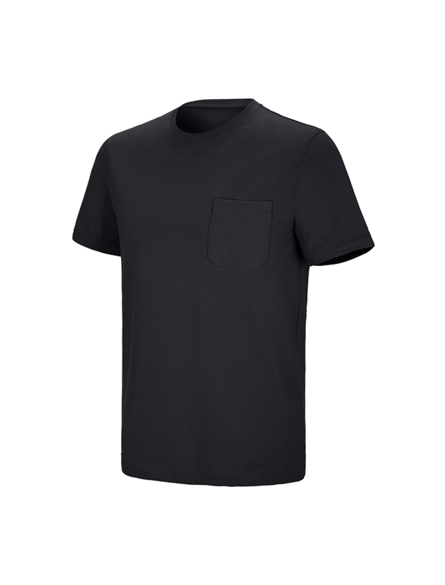 Hauts: e.s. T-shirt cotton stretch Pocket + noir 2