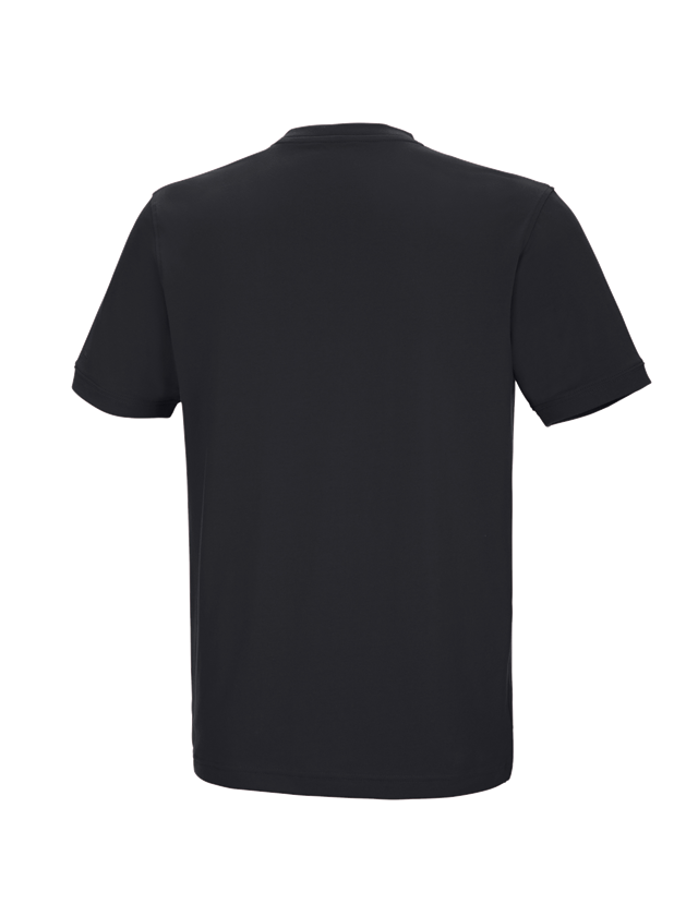 Shirts & Co.: e.s. T-Shirt cotton stretch V-Neck + schwarz 2