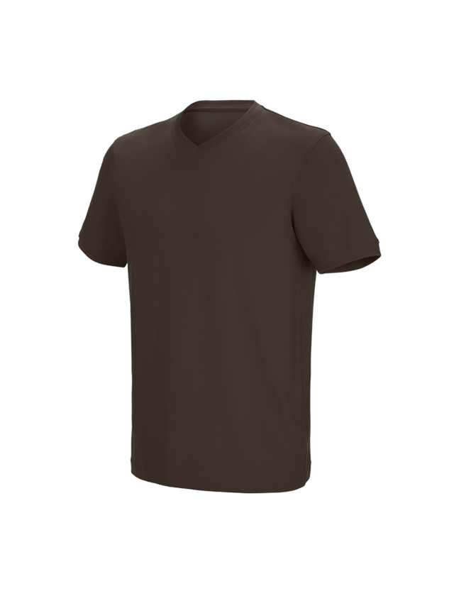 Themen: e.s. T-Shirt cotton stretch V-Neck + kastanie 2