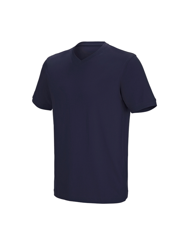 Shirts & Co.: e.s. T-Shirt cotton stretch V-Neck + dunkelblau 2