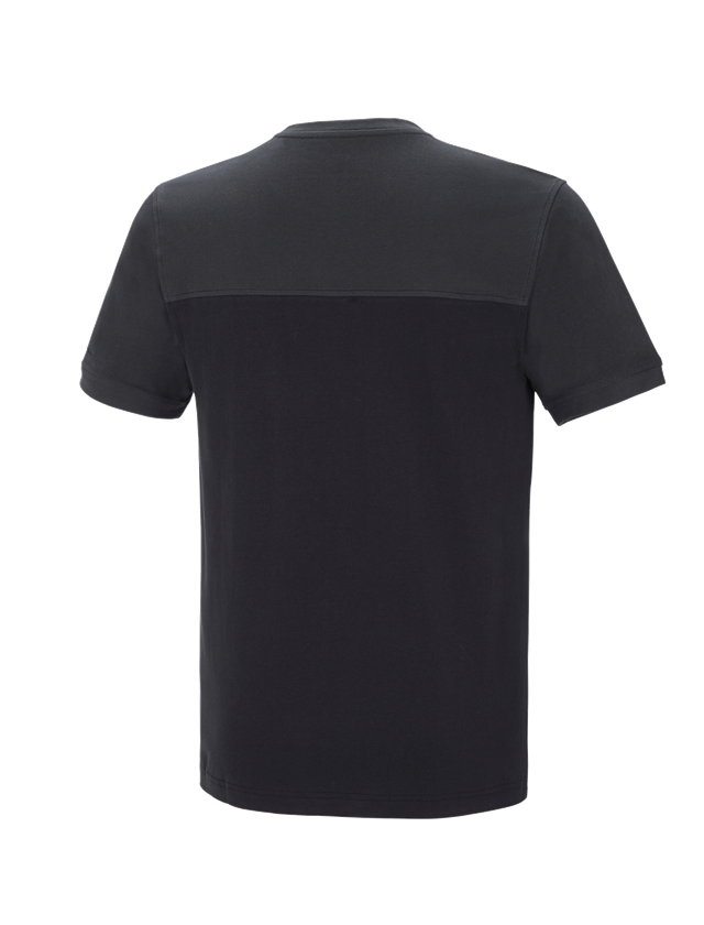 Shirts & Co.: e.s. T-Shirt cotton stretch bicolor + schwarz/graphit 3
