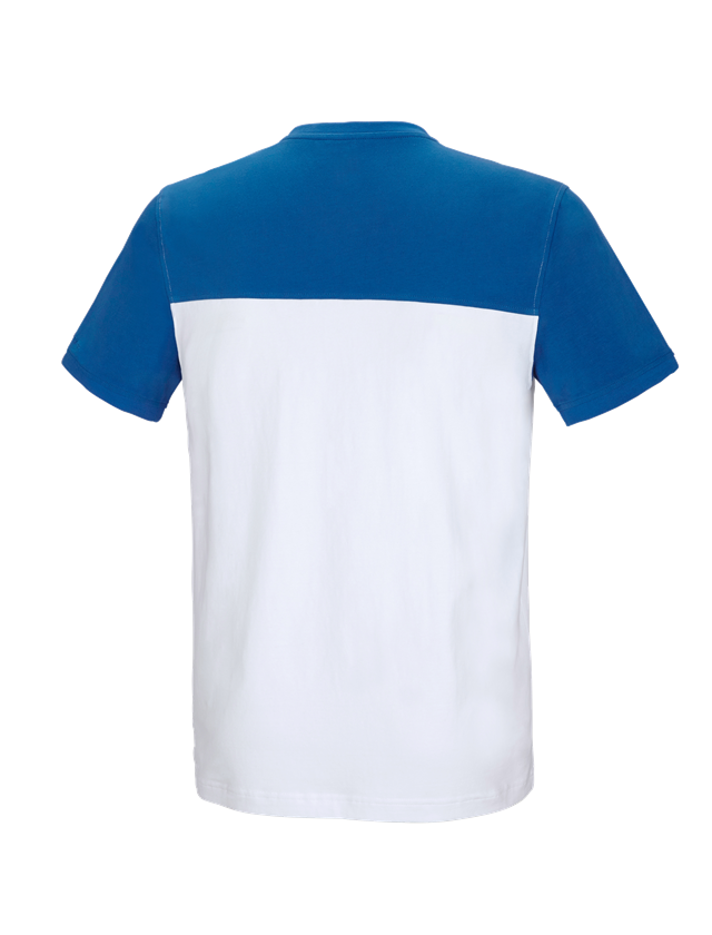 Themen: e.s. T-Shirt cotton stretch bicolor + weiß/enzianblau 3