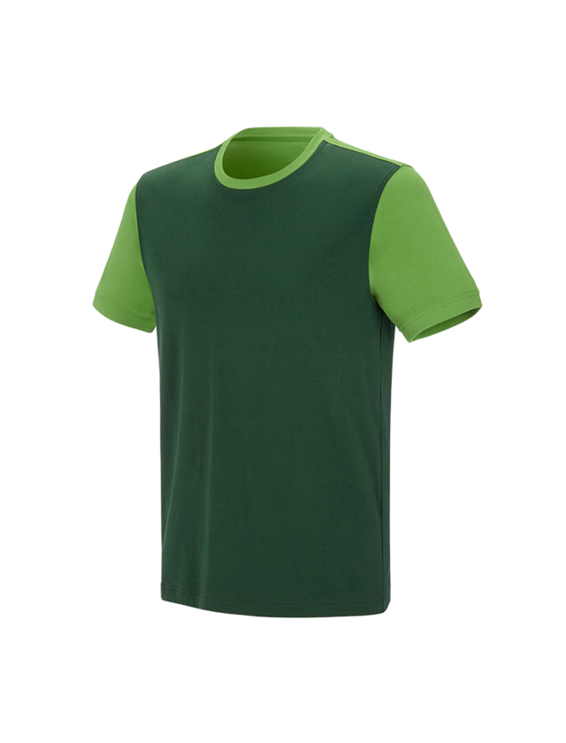 Shirts, Pullover & more: e.s. T-shirt cotton stretch bicolor + green/seagreen 2