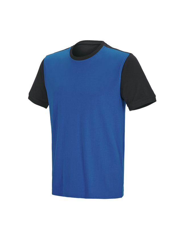 Shirts, Pullover & more: e.s. T-shirt cotton stretch bicolor + gentian blue/graphite 1