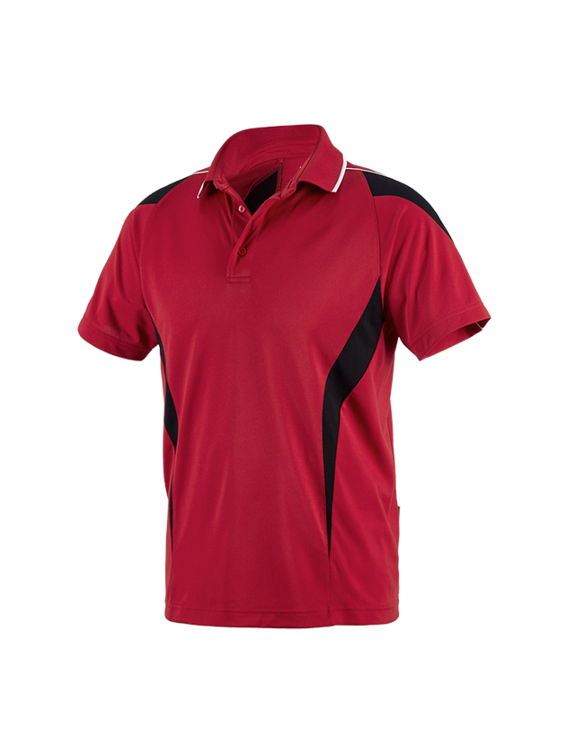 Shirts & Co.: e.s. Funktions Polo-Shirt poly Silverfresh + rot/schwarz 2