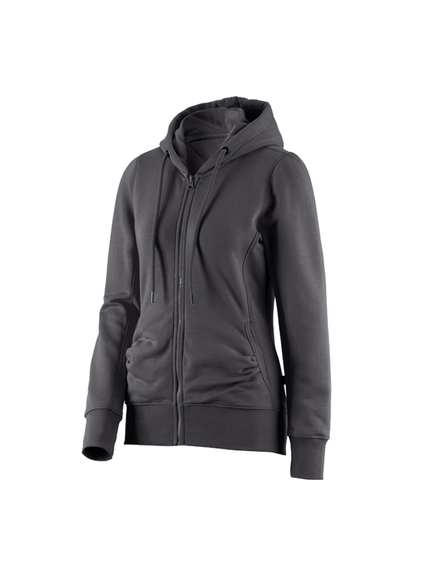 Shirts, Pullover & more: e.s. Hoody sweatjacket poly cotton, ladies' + anthracite