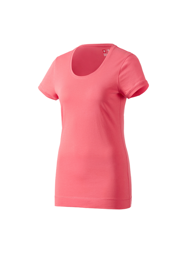 Shirts & Co.: e.s. Long-Shirt cotton, Damen + koralle