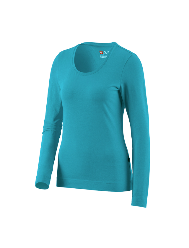 Shirts, Pullover & more: e.s. Long sleeve cotton stretch, ladies' + ocean