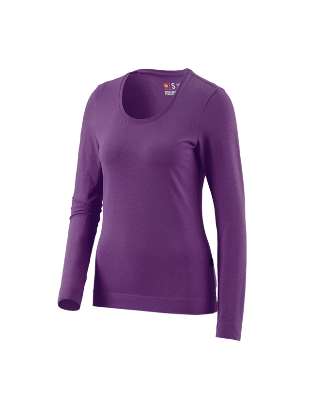 Shirts & Co.: e.s. Longsleeve cotton stretch, Damen + violett