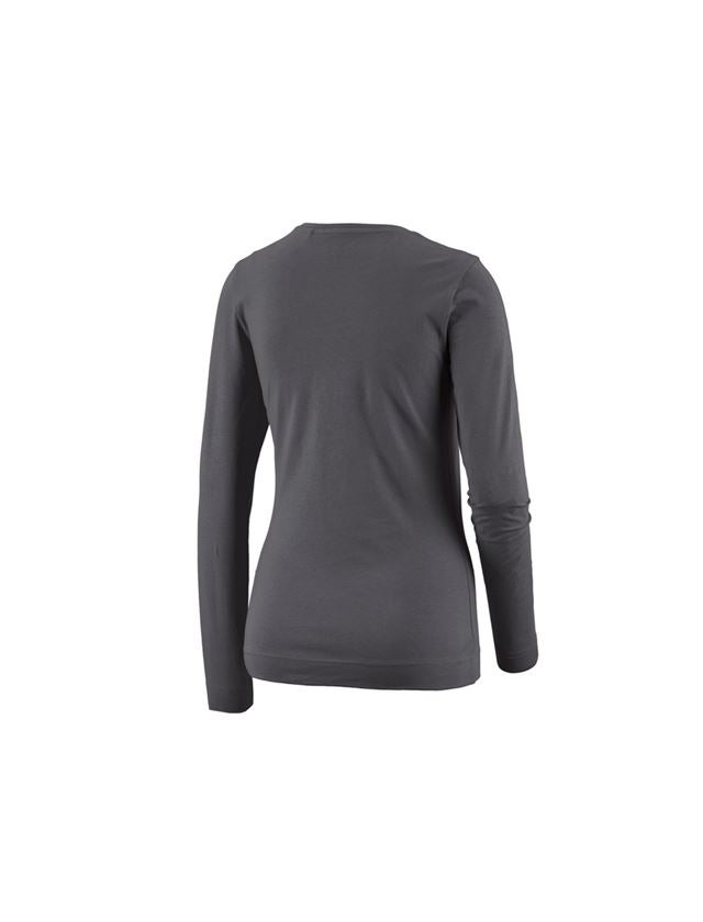 Shirts & Co.: e.s. Longsleeve cotton stretch, Damen + anthrazit 1