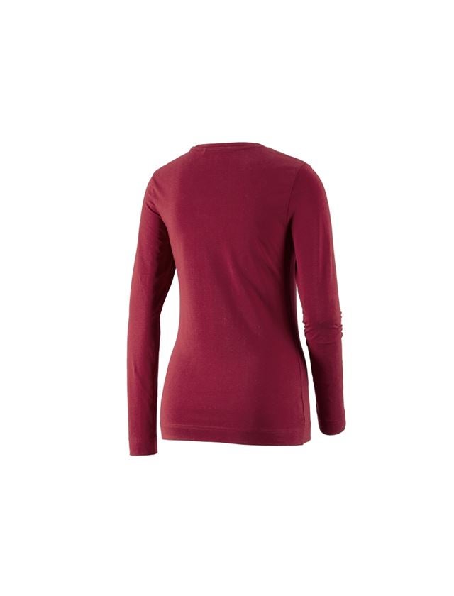 Shirts, Pullover & more: e.s. Long sleeve cotton stretch, ladies' + bordeaux 1