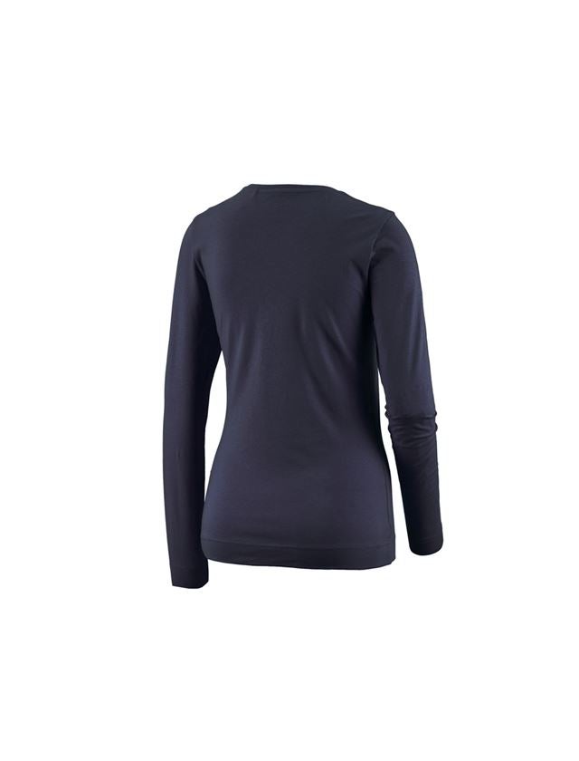 Shirts, Pullover & more: e.s. Long sleeve cotton stretch, ladies' + navy 1