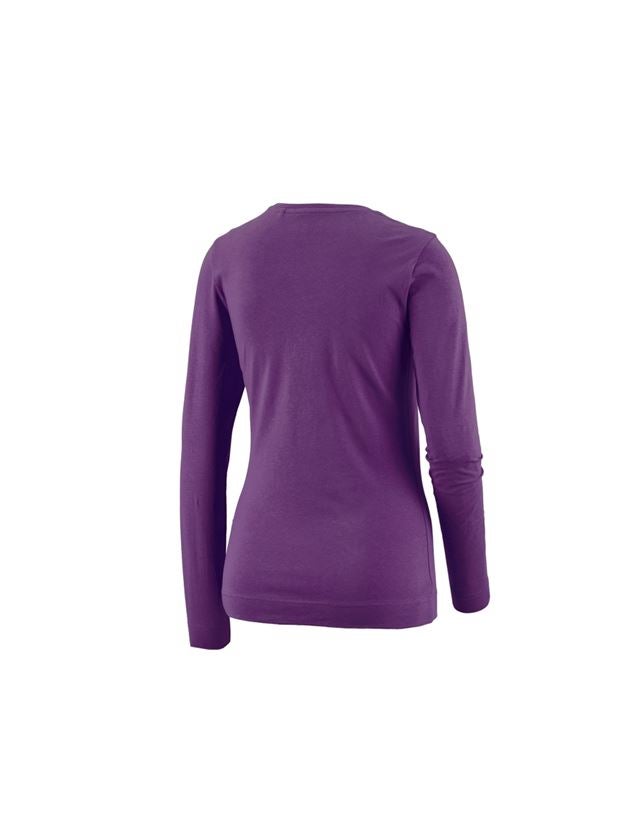 Hauts: e.s. Longsleeve cotton stretch, femmes + violet 1