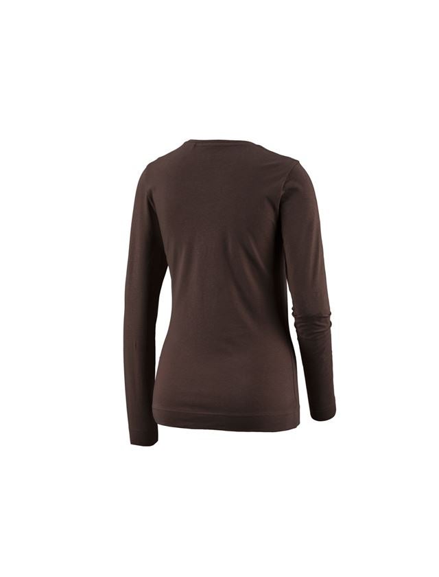 Shirts & Co.: e.s. Longsleeve cotton stretch, Damen + kastanie 1