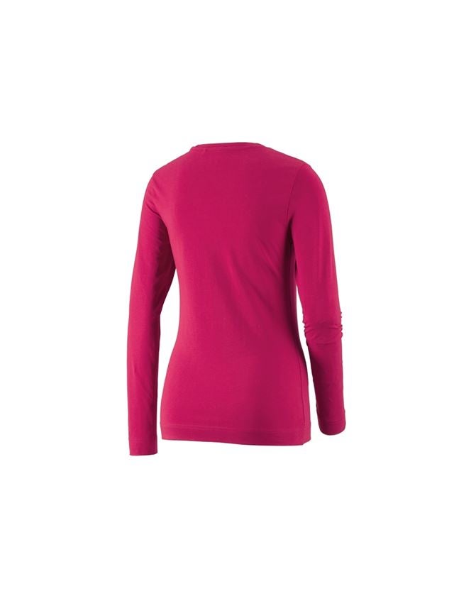 Shirts, Pullover & more: e.s. Long sleeve cotton stretch, ladies' + berry 1