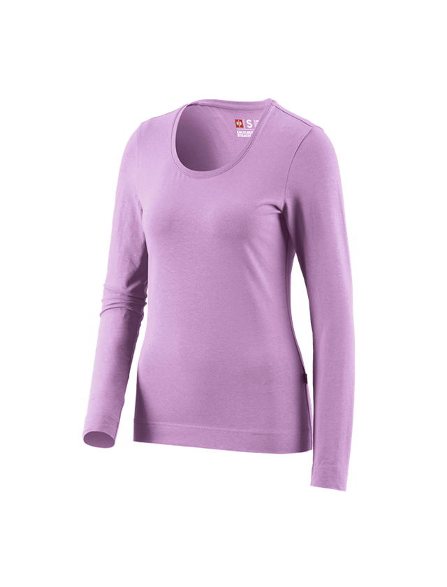 Shirts, Pullover & more: e.s. Long sleeve cotton stretch, ladies' + lavender