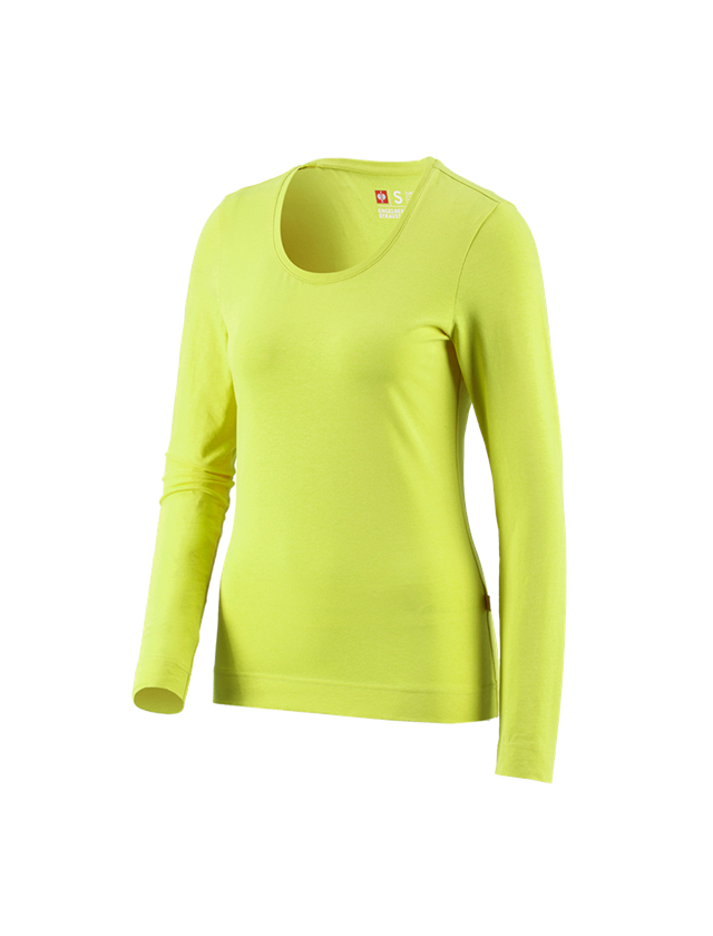Shirts, Pullover & more: e.s. Long sleeve cotton stretch, ladies' + maygreen