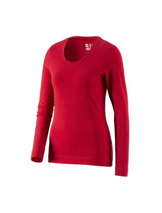 Shirts, Pullover & more: e.s. Long sleeve cotton stretch, ladies' + fiery red 2