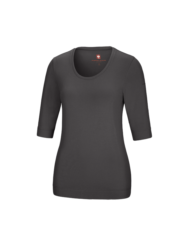 Shirts, Pullover & more: e.s. Shirt 3/4 sleeve cotton stretch, ladies' + anthracite