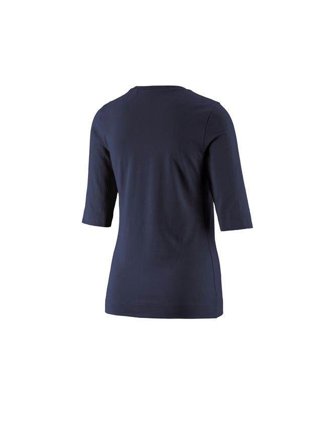 Installateurs / Plombier: e.s. Shirt à manches 3/4 cotton stretch, femmes + bleu foncé 1
