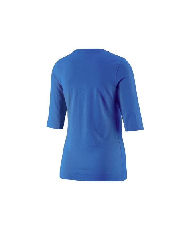 Thèmes: e.s. Shirt à manches 3/4 cotton stretch, femmes + bleu gentiane 3