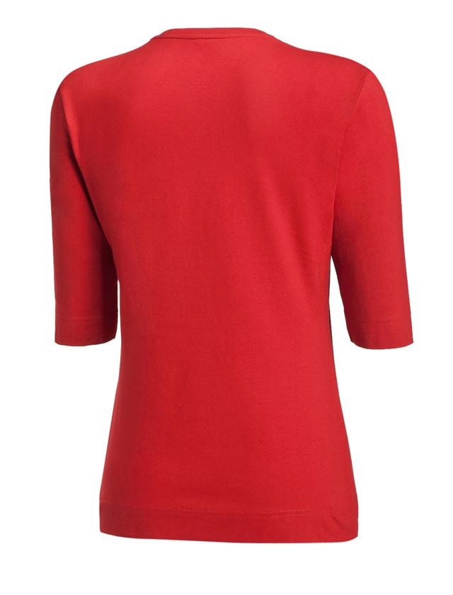 Shirts, Pullover & more: e.s. Shirt 3/4 sleeve cotton stretch, ladies' + fiery red 1