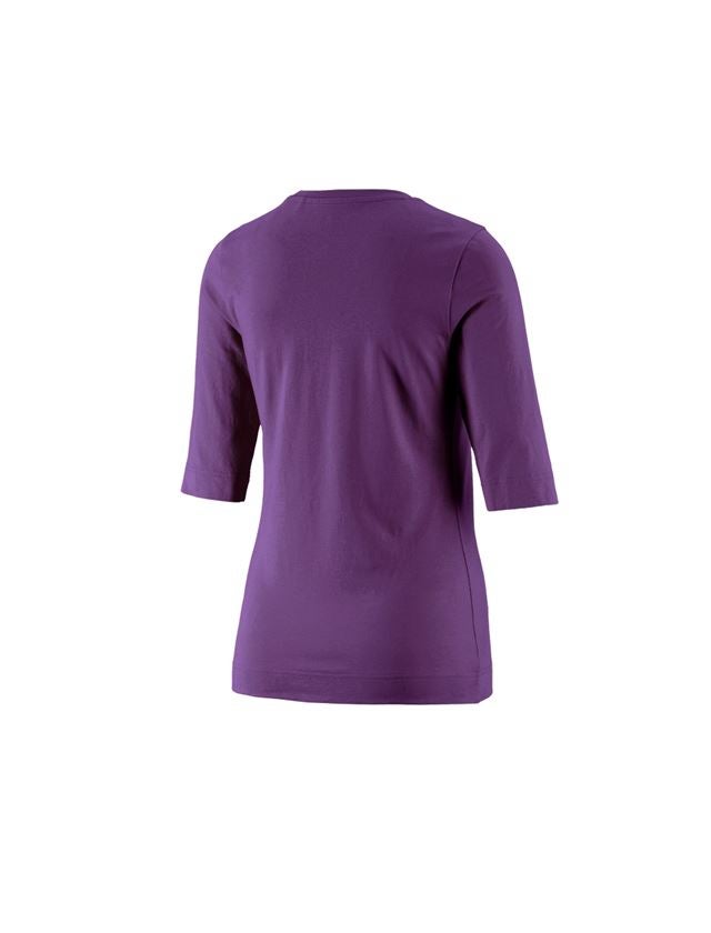 Hauts: e.s. Shirt à manches 3/4 cotton stretch, femmes + violet 1