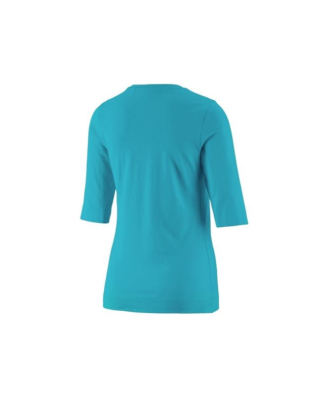 Hauts: e.s. Shirt à manches 3/4 cotton stretch, femmes + océan 1