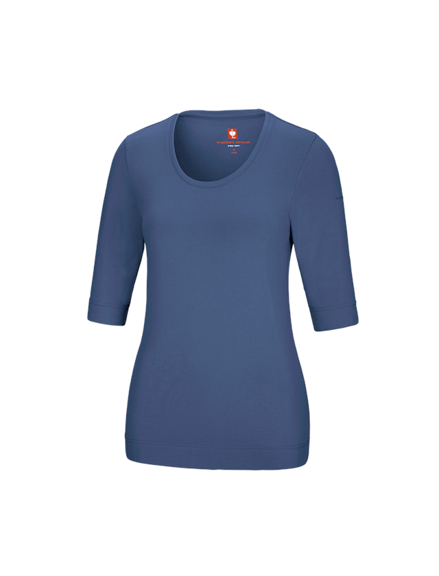Shirts, Pullover & more: e.s. Shirt 3/4 sleeve cotton stretch, ladies' + cobalt