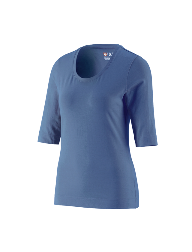 Themen: e.s. Shirt 3/4-Arm cotton stretch, Damen + kobalt