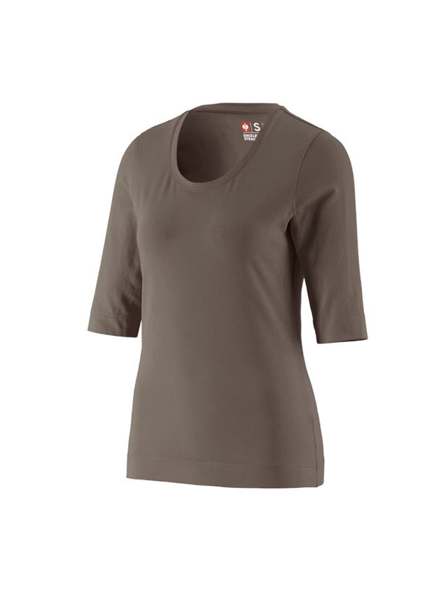 Shirts & Co.: e.s. Shirt 3/4-Arm cotton stretch, Damen + stein 2