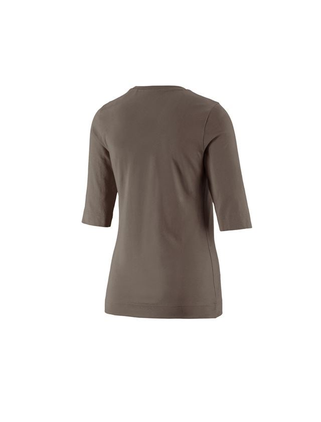 Shirts & Co.: e.s. Shirt 3/4-Arm cotton stretch, Damen + stein 3