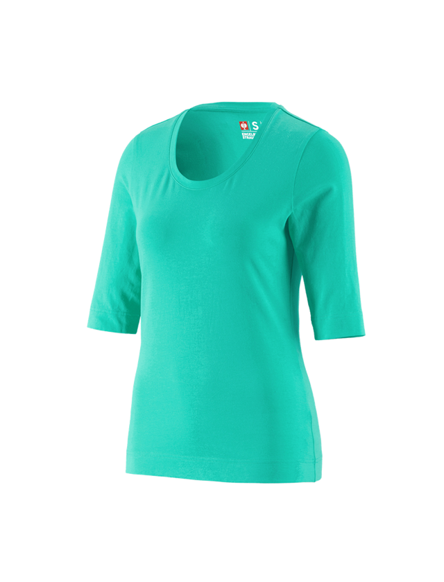 Shirts & Co.: e.s. Shirt 3/4-Arm cotton stretch, Damen + lagune