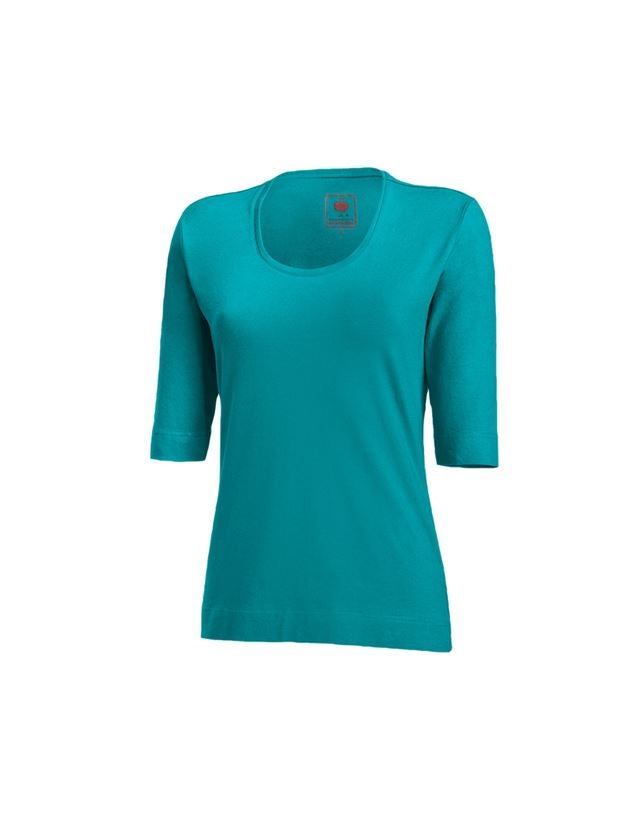 Shirts, Pullover & more: e.s. Shirt 3/4 sleeve cotton stretch, ladies' + ocean