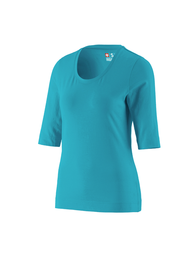 Shirts, Pullover & more: e.s. Shirt 3/4 sleeve cotton stretch, ladies' + ocean