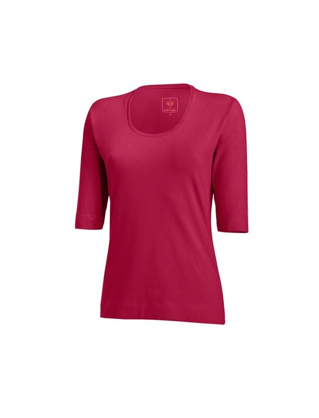 Shirts, Pullover & more: e.s. Shirt 3/4 sleeve cotton stretch, ladies' + berry