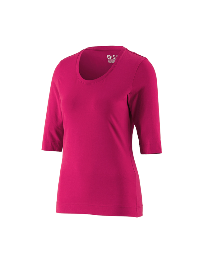 Topics: e.s. Shirt 3/4 sleeve cotton stretch, ladies' + berry