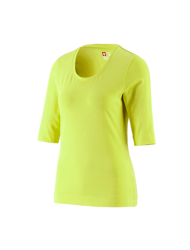 Thèmes: e.s. Shirt à manches 3/4 cotton stretch, femmes + vert mai