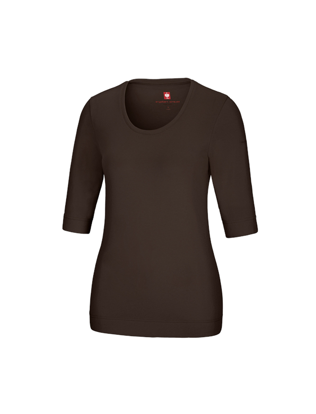 Shirts, Pullover & more: e.s. Shirt 3/4 sleeve cotton stretch, ladies' + chestnut