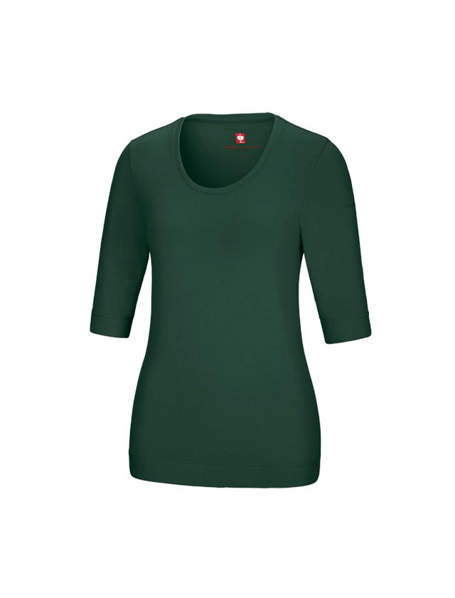 Shirts & Co.: e.s. Shirt 3/4-Arm cotton stretch, Damen + grün
