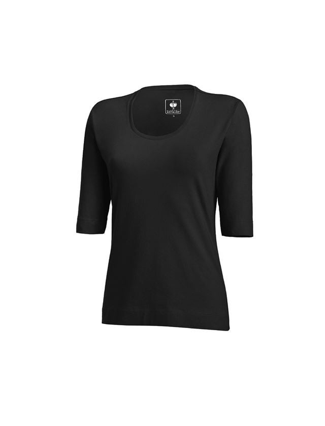 Shirts, Pullover & more: e.s. Shirt 3/4 sleeve cotton stretch, ladies' + black 1