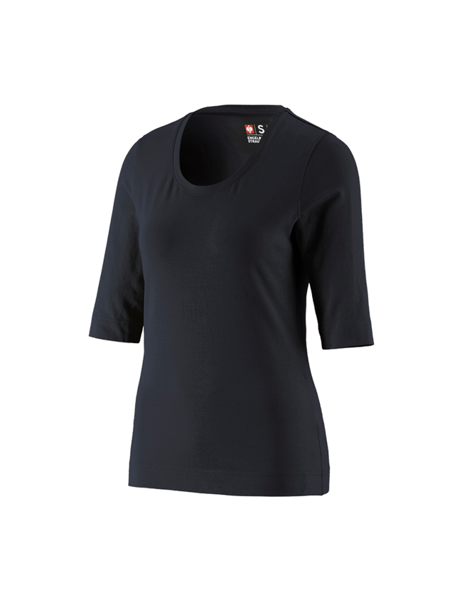 Installateurs / Plombier: e.s. Shirt à manches 3/4 cotton stretch, femmes + noir 1