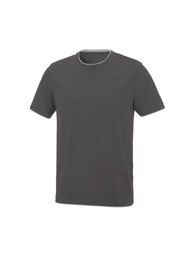 Shirts, Pullover & more: e.s. T-shirt cotton stretch Layer + anthracite/platinum
